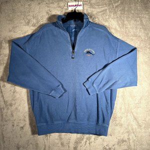 Tommy Bahama 1/4 Zip Sweater Men's Medium Blue Sweater